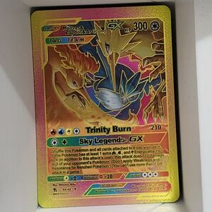 Moltres & Zapdos & Articuno GX HP 300 Rainbow Foil Fan Art Pokémon Card